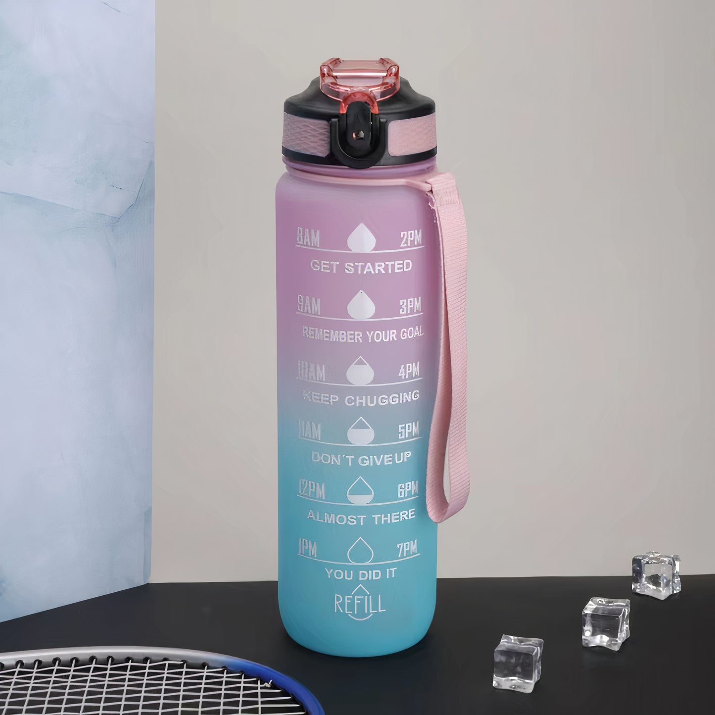 DailyHydrate - Motivational 1L Water Bottle