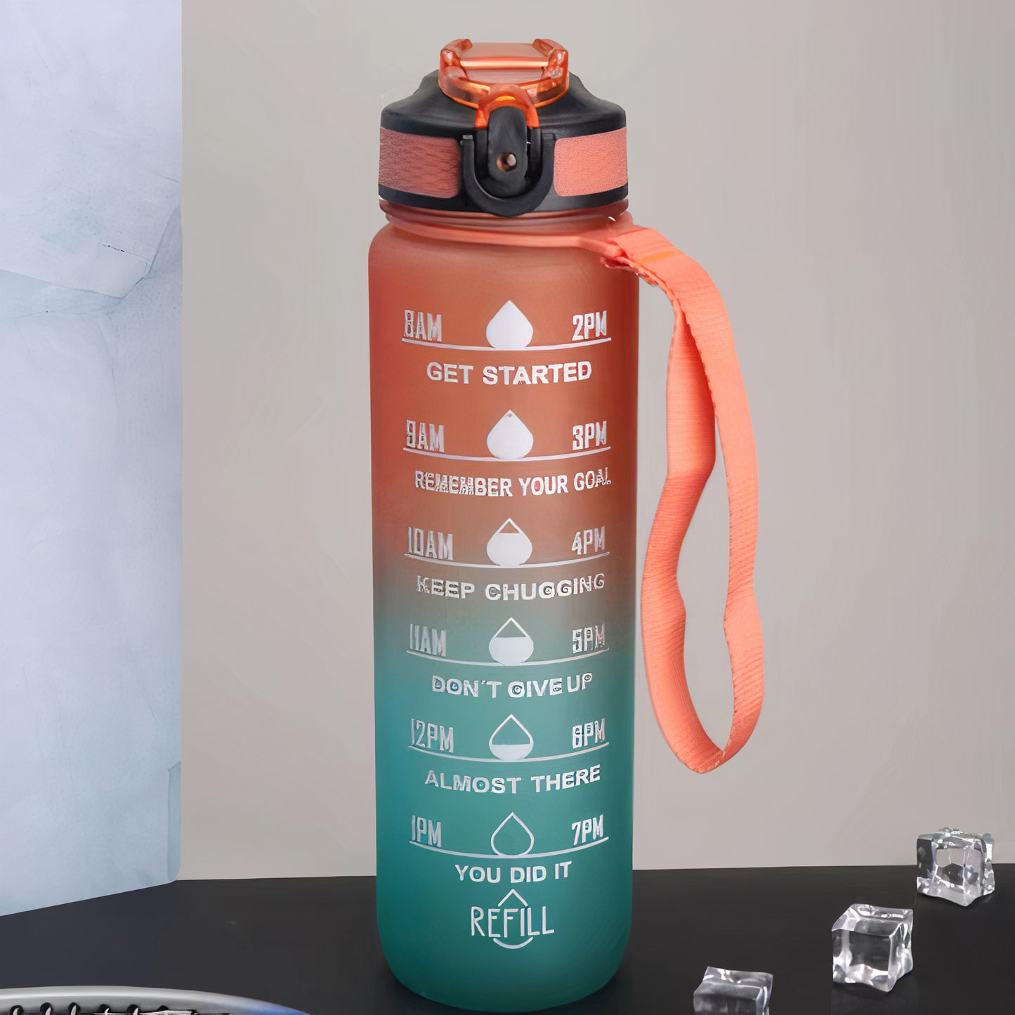 DailyHydrate - Motivational 1L Water Bottle