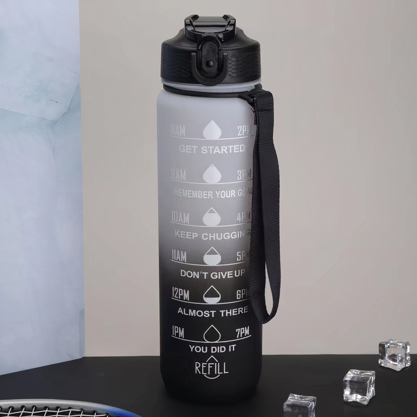 DailyHydrate - Motivational 1L Water Bottle